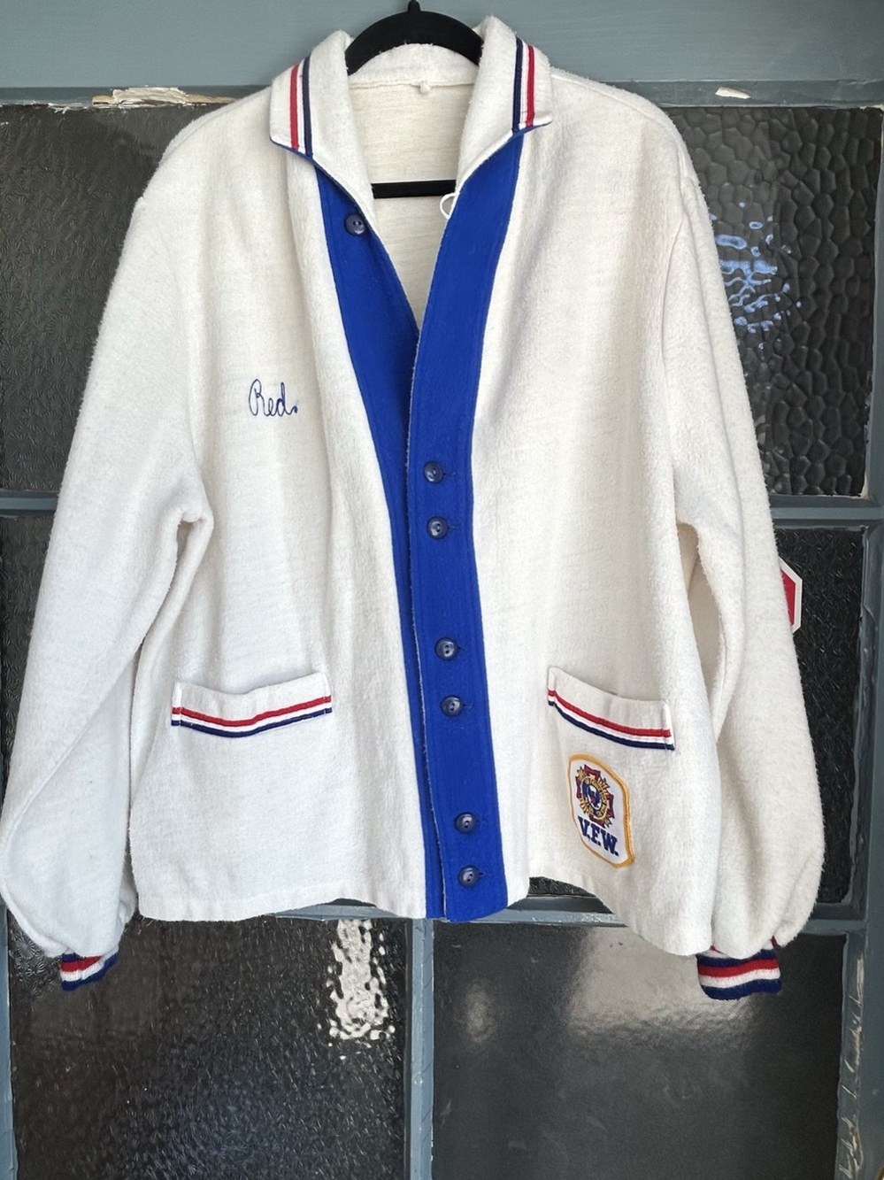 Vintage 60s 70s Butwin VFW Jacket Men’s XL Red White Blue Americana